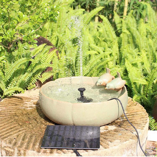 Solar Panel Powered Water Fountain 3 Spray Heads