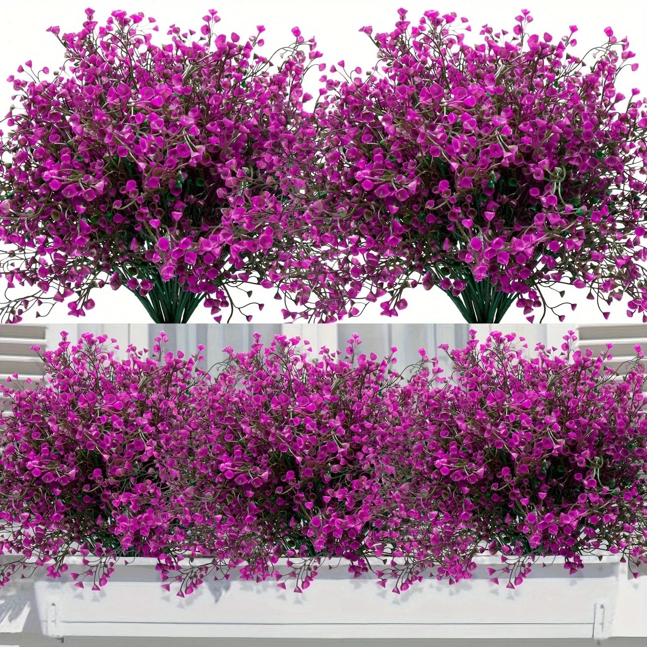 12 Bunches Outdoor Artificial Flowers UV Resistant Plastic