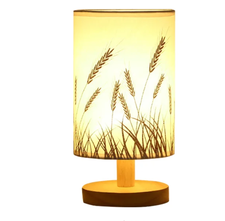 Linen Table Lamp LED Linen Night Lamp w/Warm White