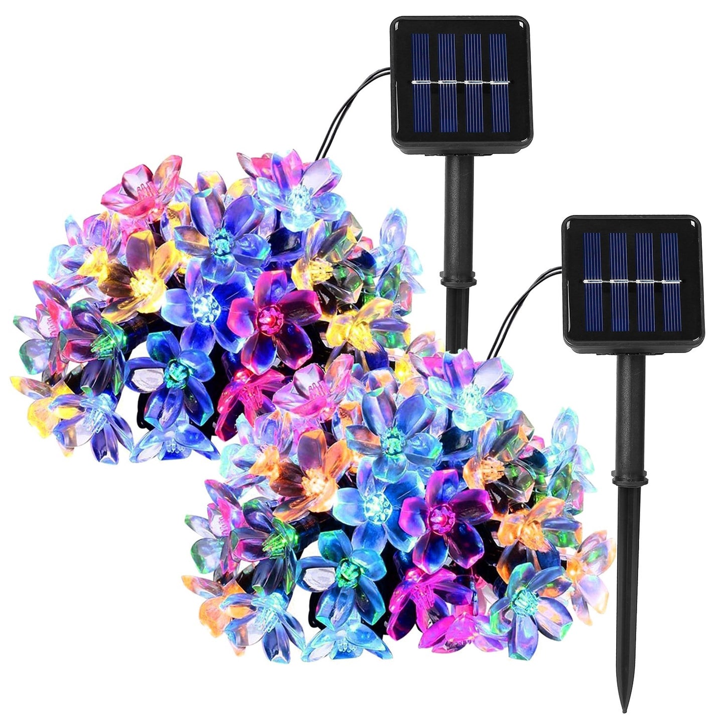 2Pcs Solar Flower Blossom Lights IP65