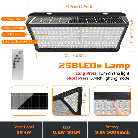 Solar Lights Outdoor Waterproof Motion Sensor w/ 3 Modes IP65 Waterproof