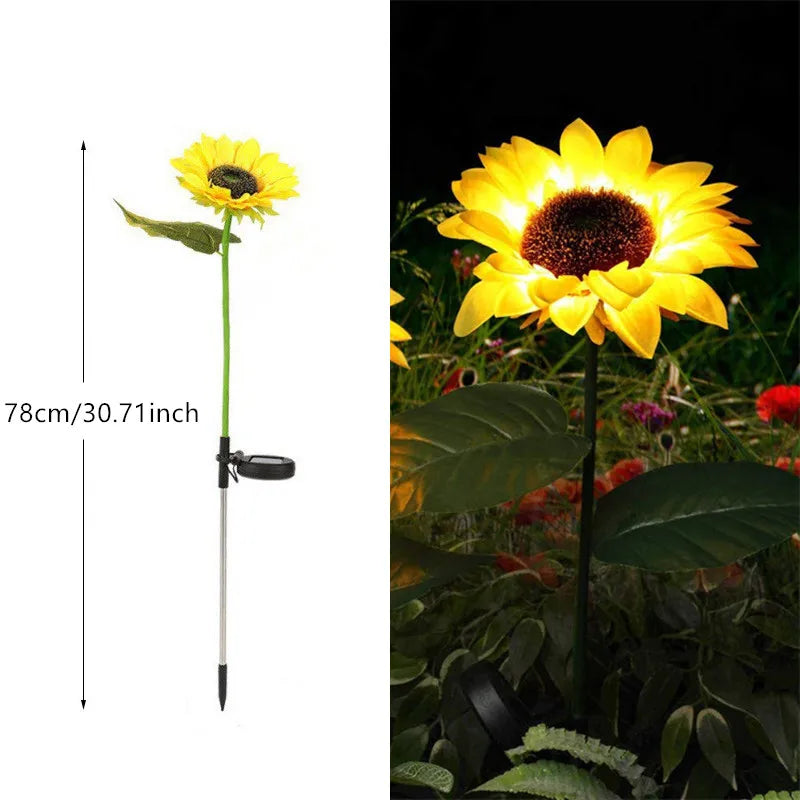 Solar Sunflower 3 Heads or 1 Head LED