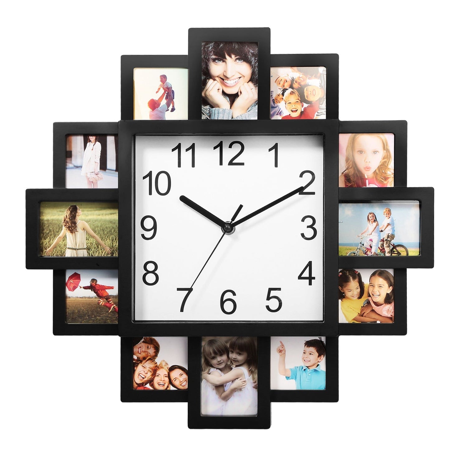 Photo Frame Clock Picture Collage 12-Picture