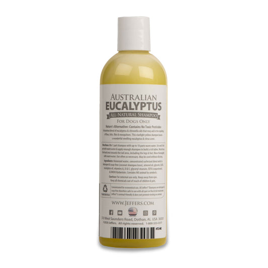 Eucalyptus All-Natural Dog Shampoo - Repelling Fleas, Ticks, Flies & Mosquitos