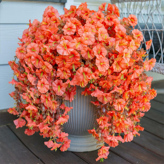 Artificial Fall Hanging Flowers 2 PCS Orange Brown Leaves