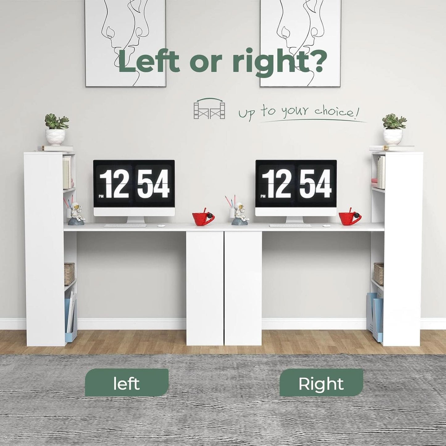 Space-Saving 48 Inch Desk with Bookshelf