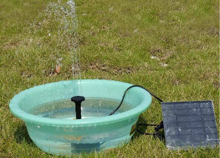 Solar Panel Powered Water Fountain 3 Spray Heads