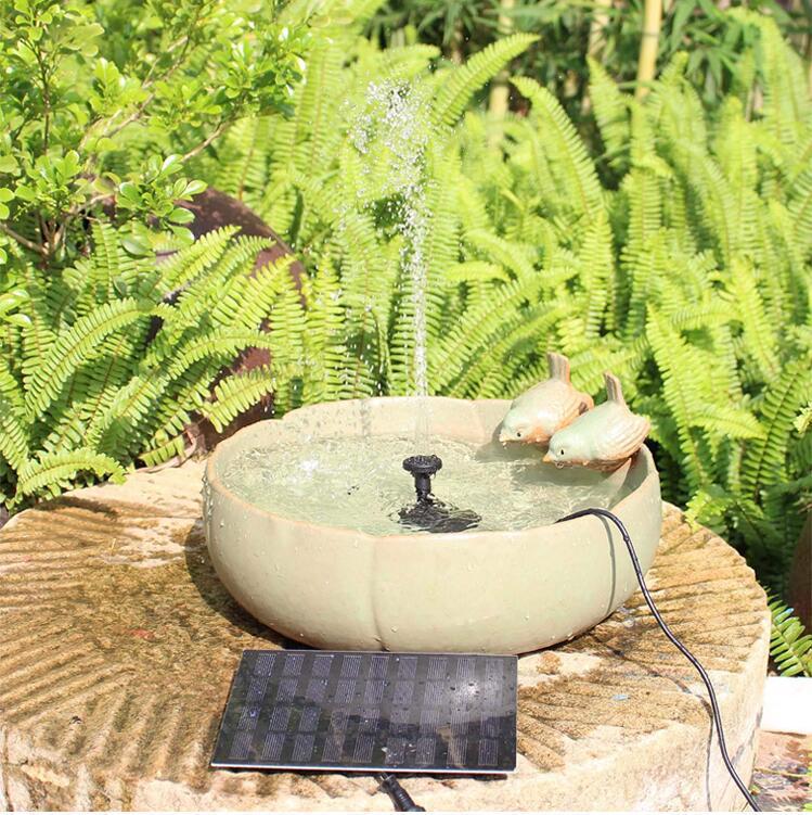 Solar Panel Powered Water Fountain 3 Spray Heads