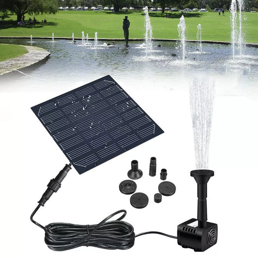 Solar Panel Powered Water Fountain 3 Spray Heads