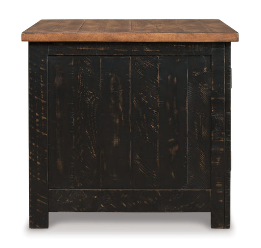 Valebeck - Rectangular End Table - Black / Brown
