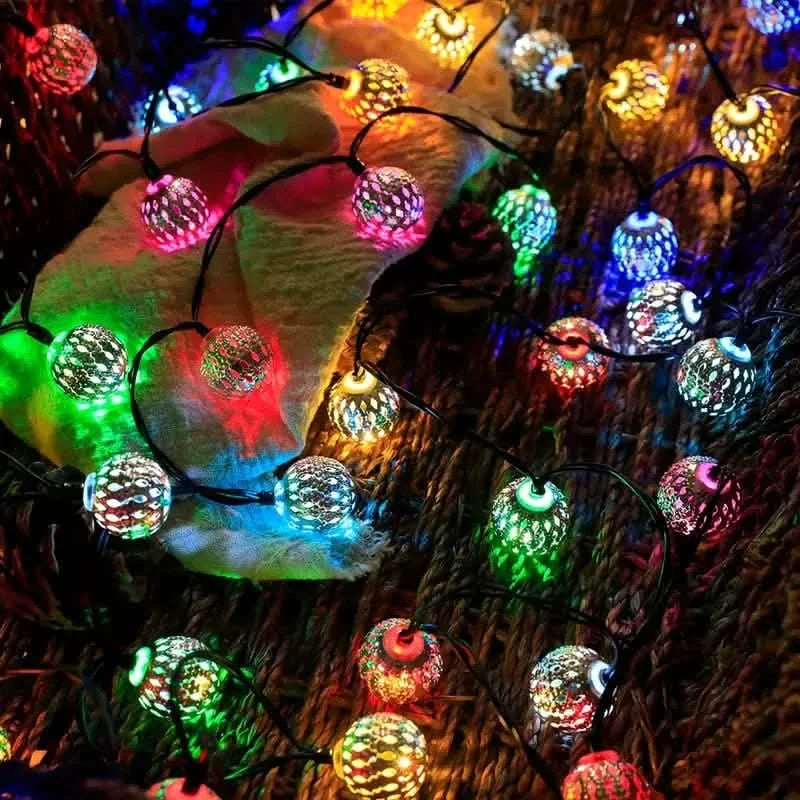 Moroccan Ball Solar String Lights 20 LED