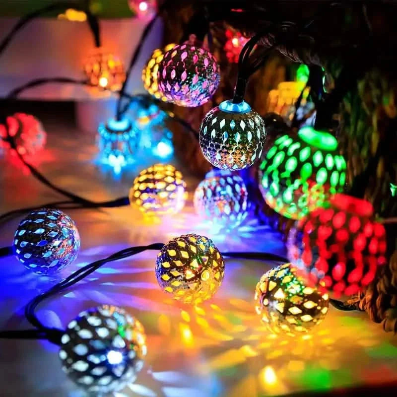 Moroccan Ball Solar String Lights 20 LED