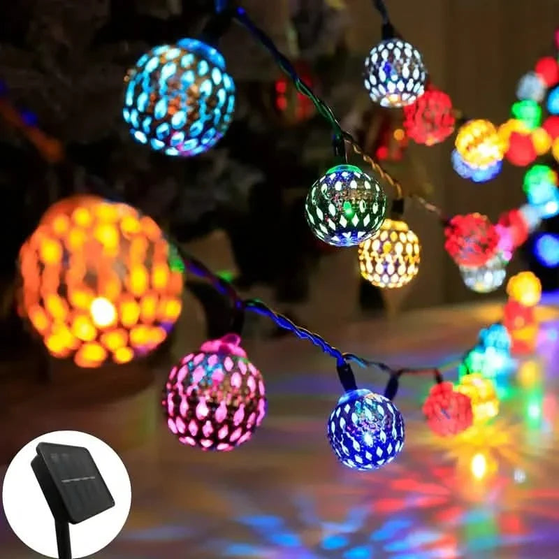 Moroccan Ball Solar String Lights 20 LED