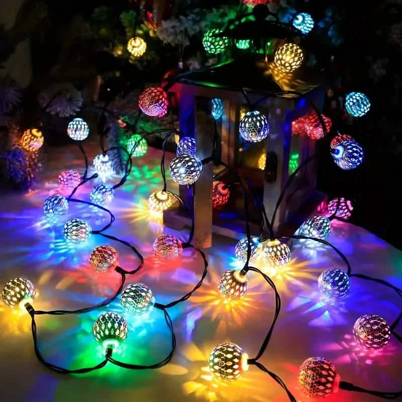 Moroccan Ball Solar String Lights 20 LED