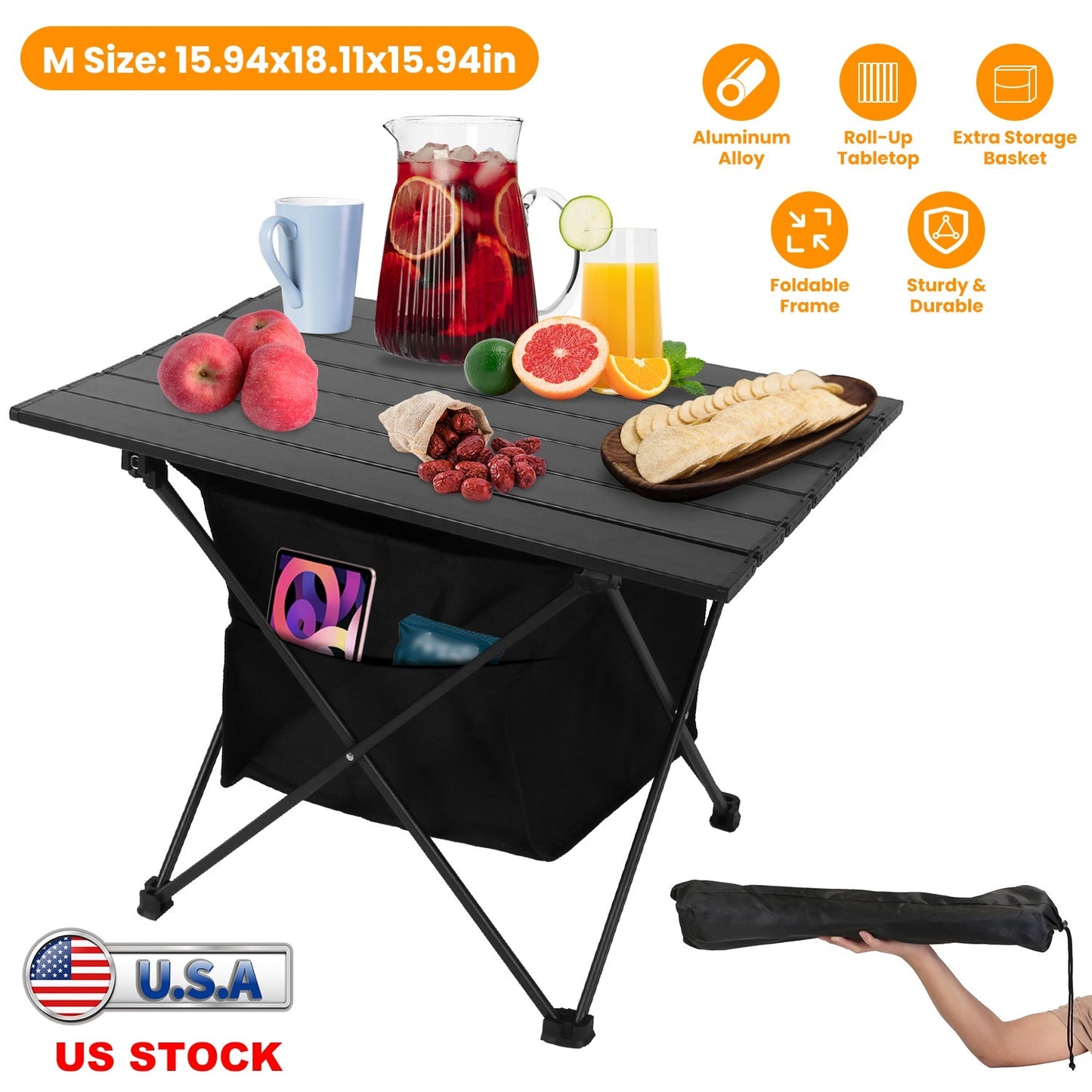 Foldable Camping Table With Storage