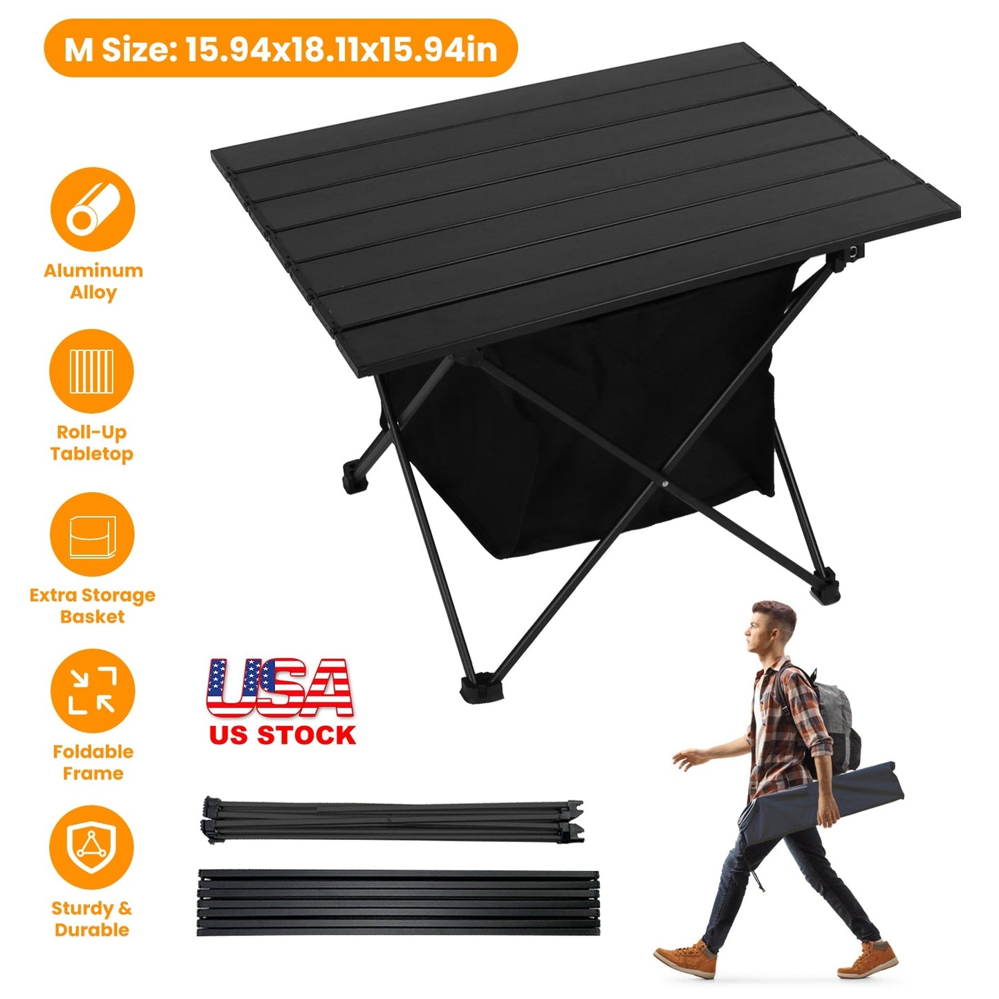 Foldable Camping Table With Storage