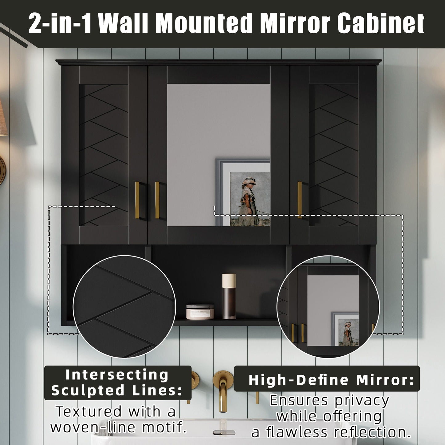 Modern Wall Mounted Medicine Cabinet With Mirror