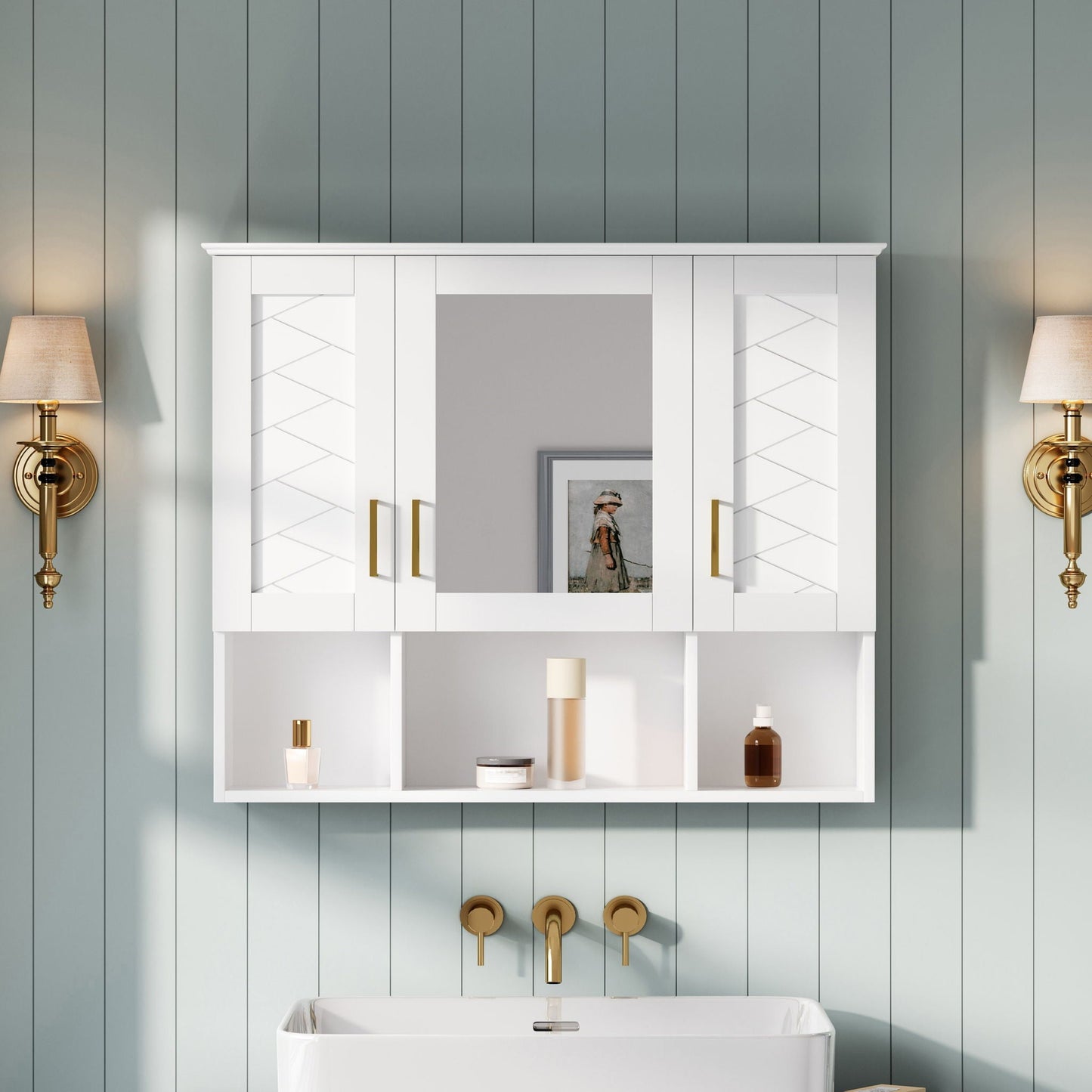 Modern Wall Mounted Medicine Cabinet With Mirror