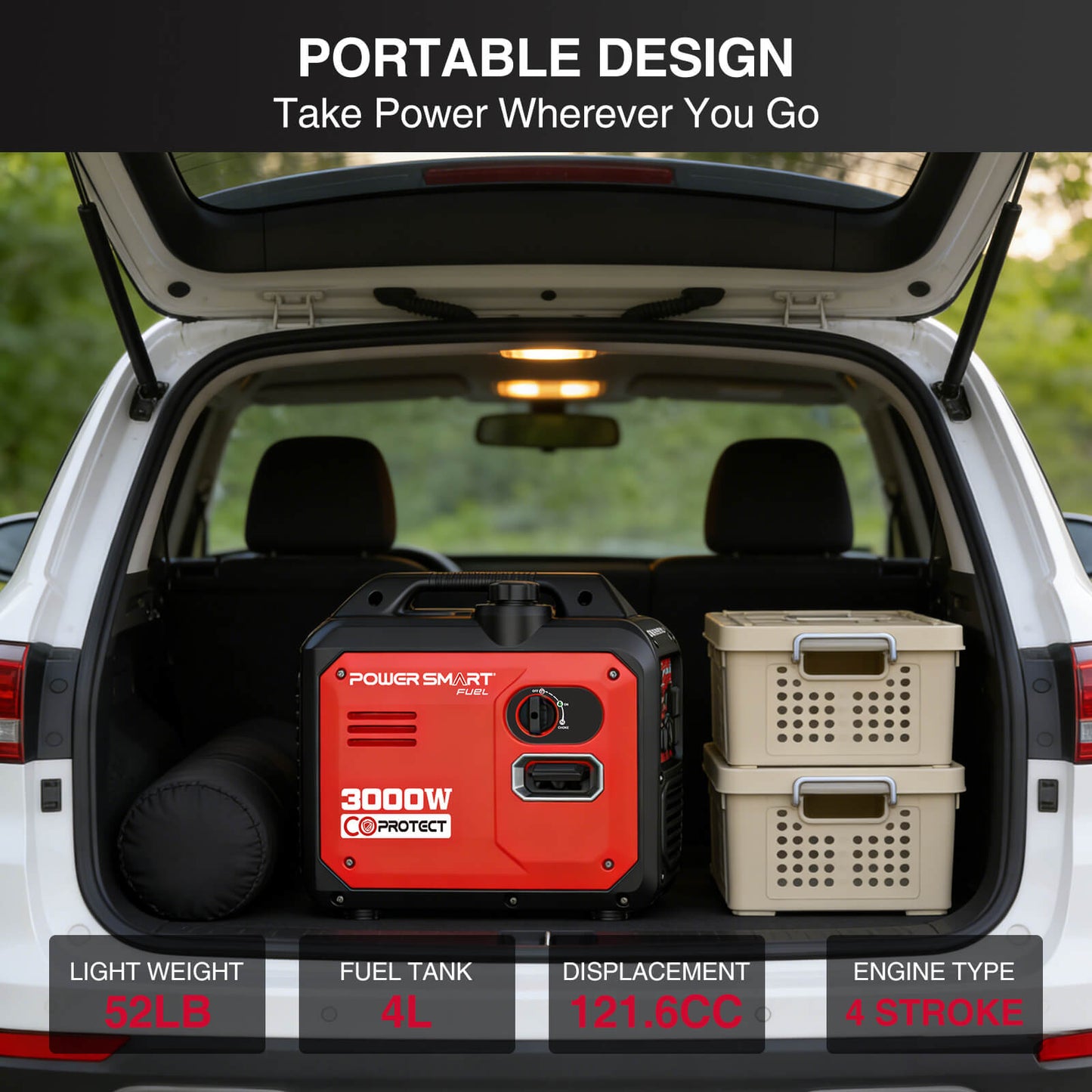 3000W Inverter Gas Generator w/ CO Alert