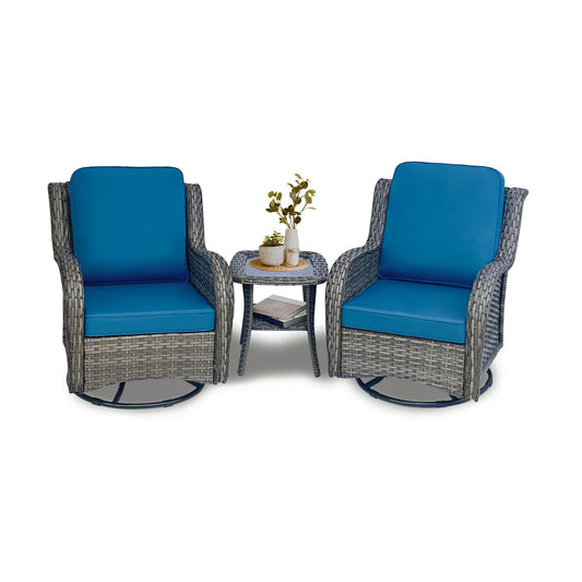 Wicker Patio Furniture Set - 3 Piece Rattan