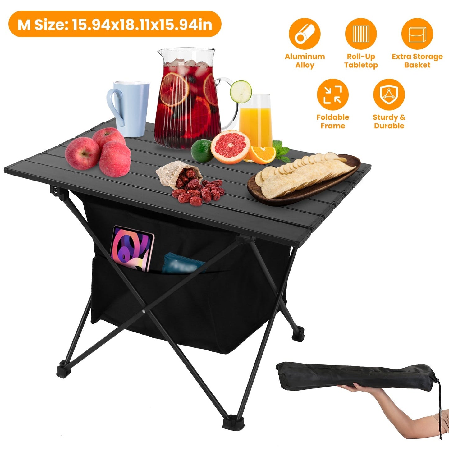 Foldable Camping Table With Storage