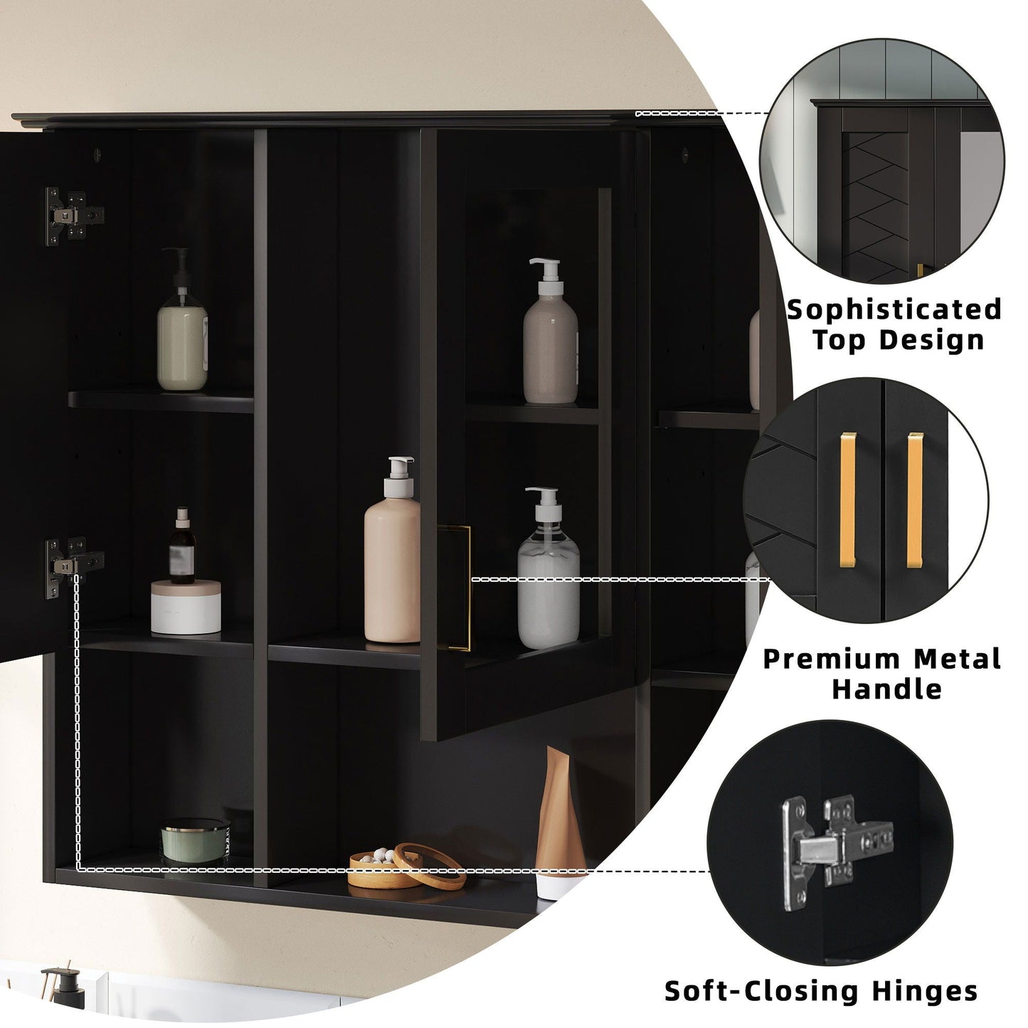 Modern Wall Mounted Medicine Cabinet With Mirror