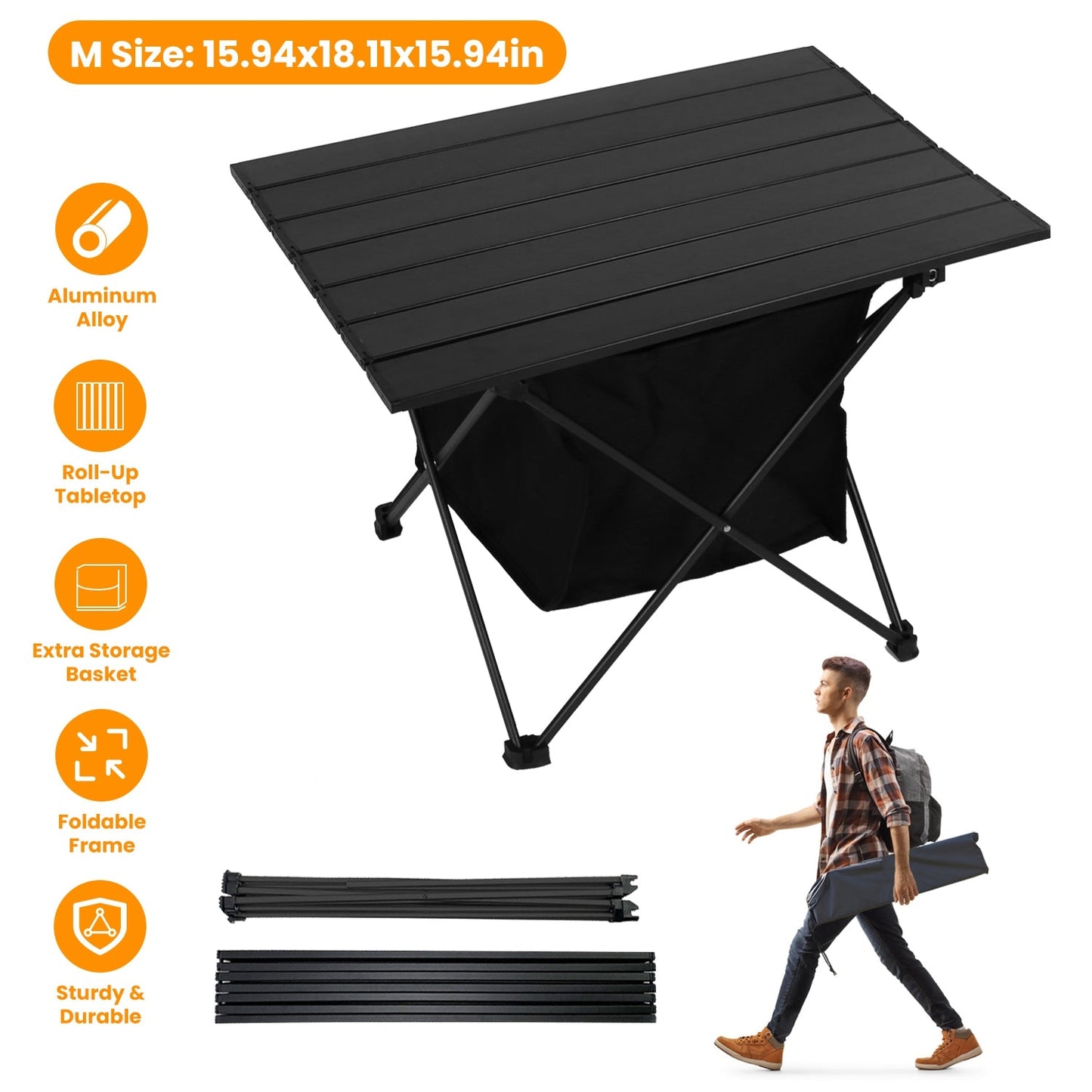 Foldable Camping Table With Storage