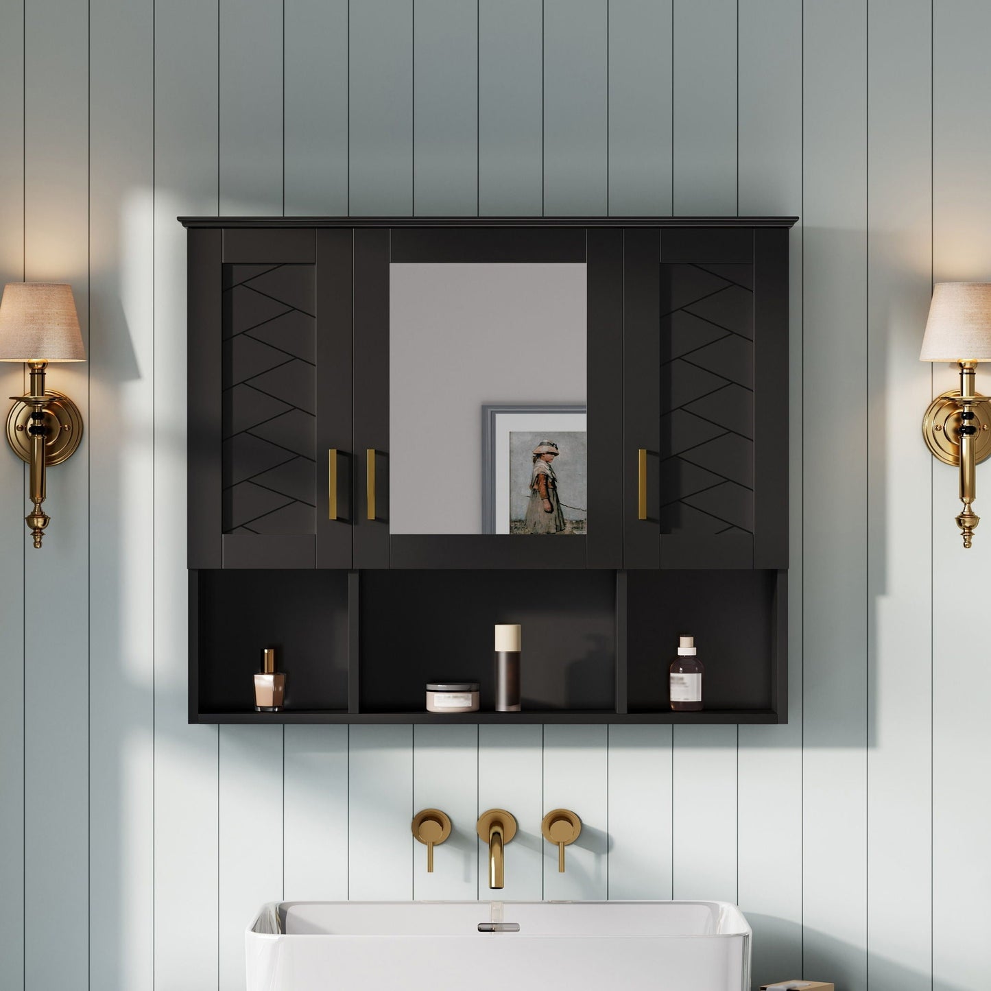 Modern Wall Mounted Medicine Cabinet With Mirror