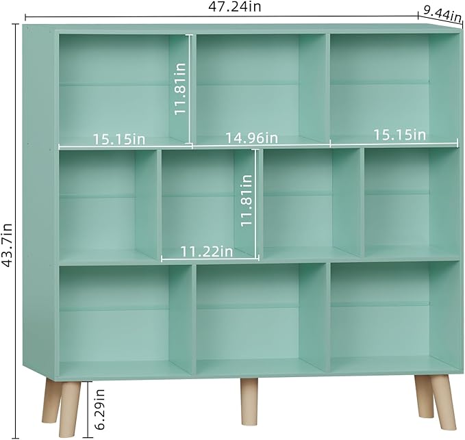 LEYAOYAO 10 Cube Bookshelf Freestanding