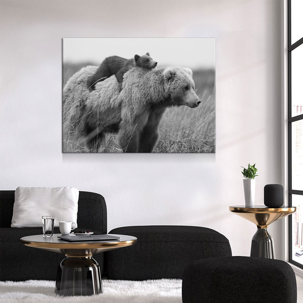 Bear & Cub Canvas Wall Art