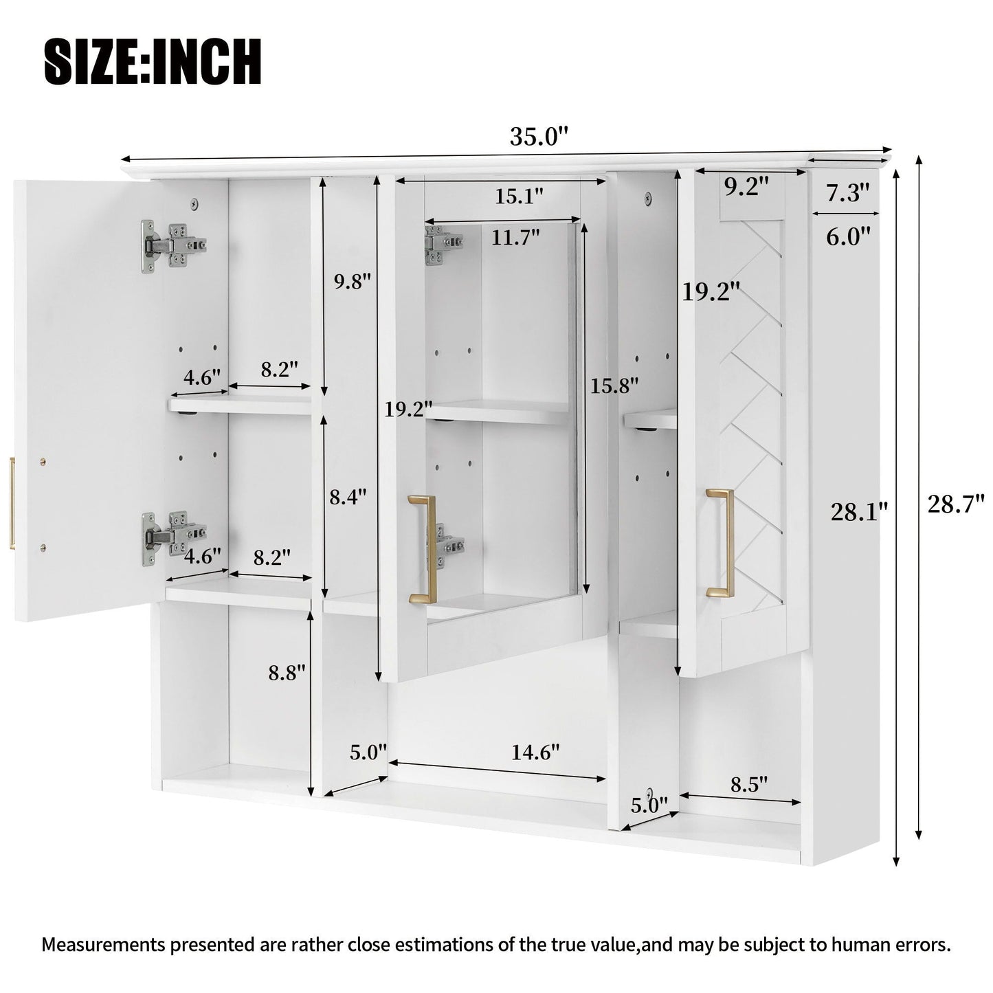 Modern Wall Mounted Medicine Cabinet With Mirror