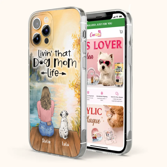 Custom Personalized Dog Mom Phone Case upto 4 Dogs
