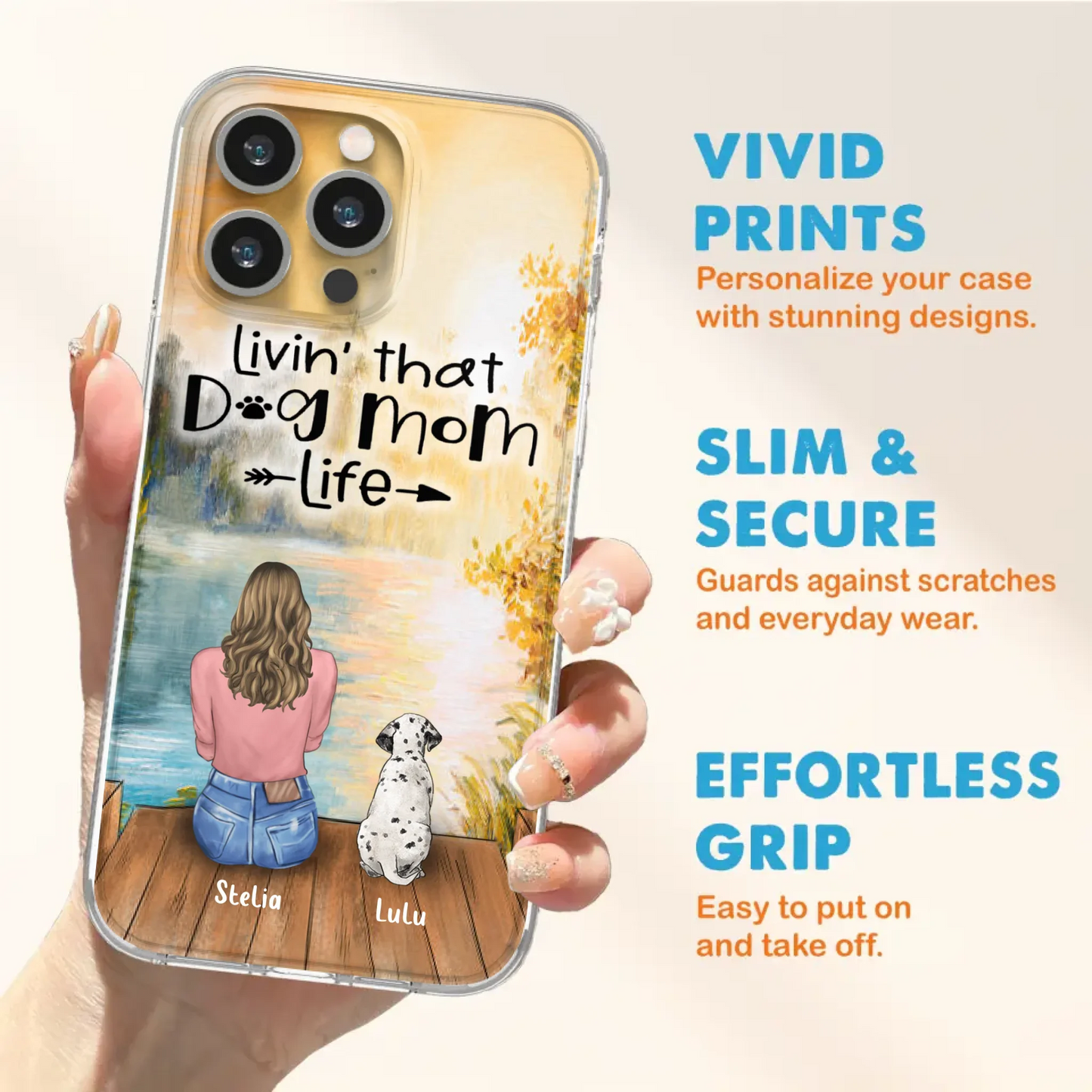Custom Personalized Dog Mom Phone Case upto 4 Dogs