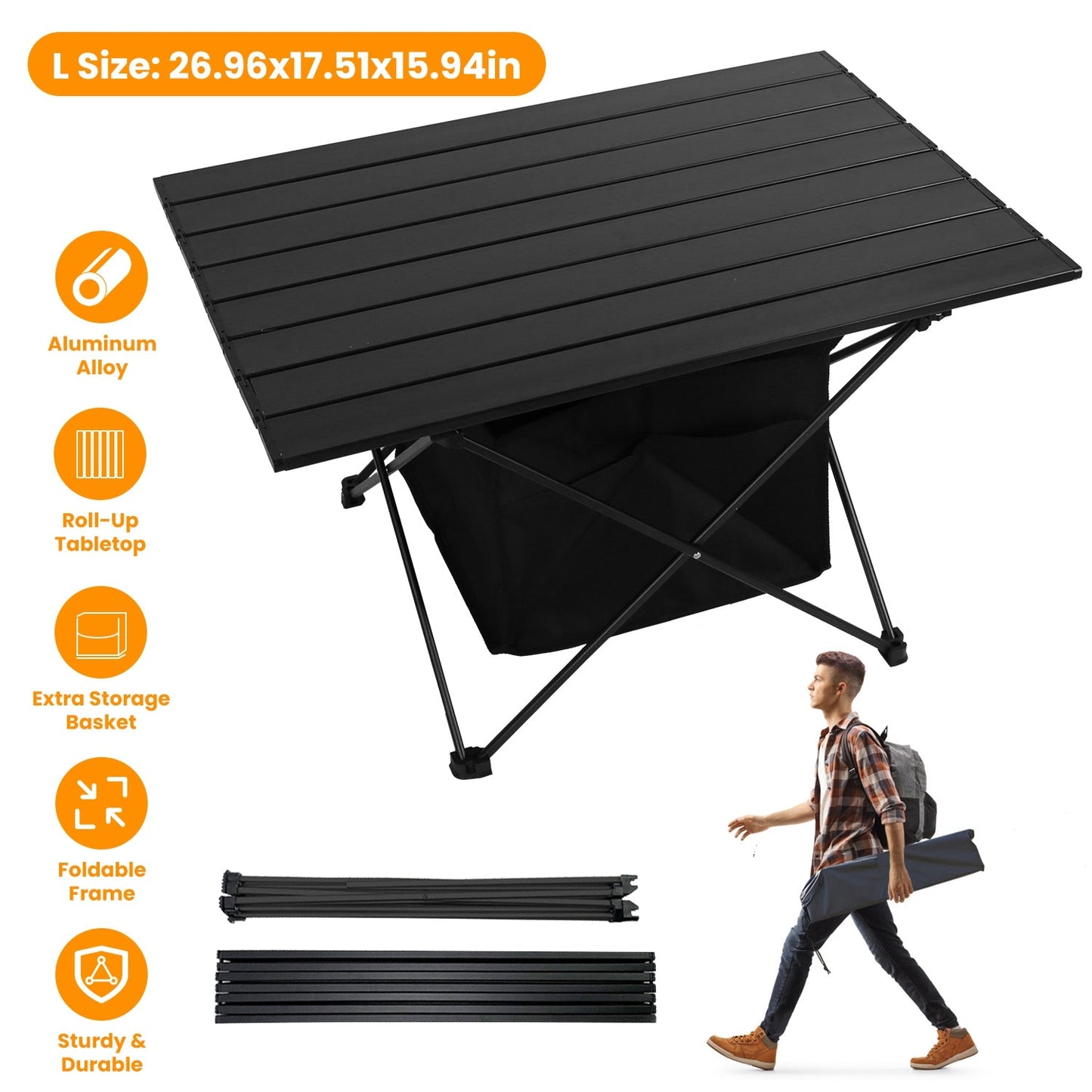 Foldable Camping Table With Storage