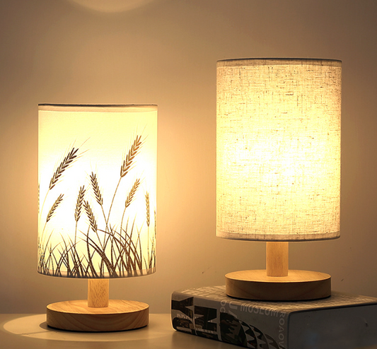 Linen Table Lamp LED Linen Night Lamp w/Warm White