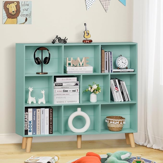 LEYAOYAO 10 Cube Bookshelf Freestanding