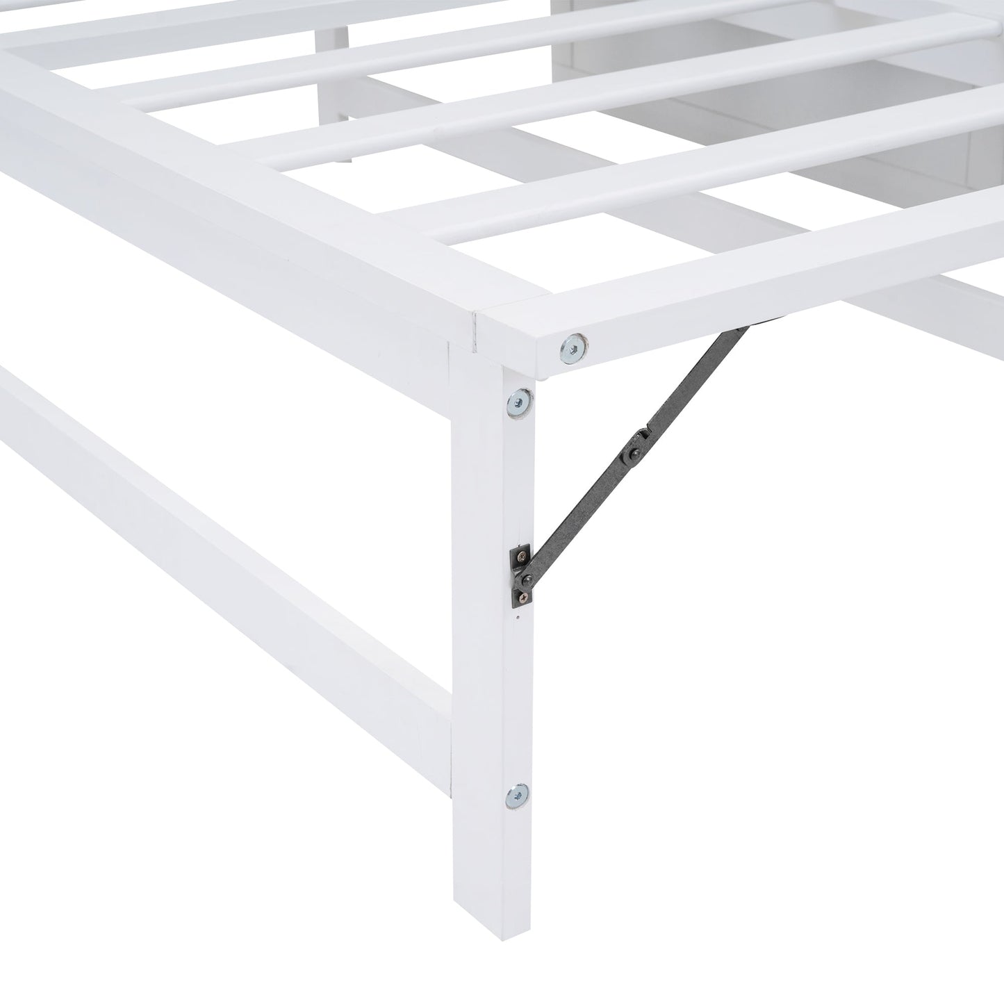 Queen Murphy Bed w/ Built-In Charging Station & a Shelf  White