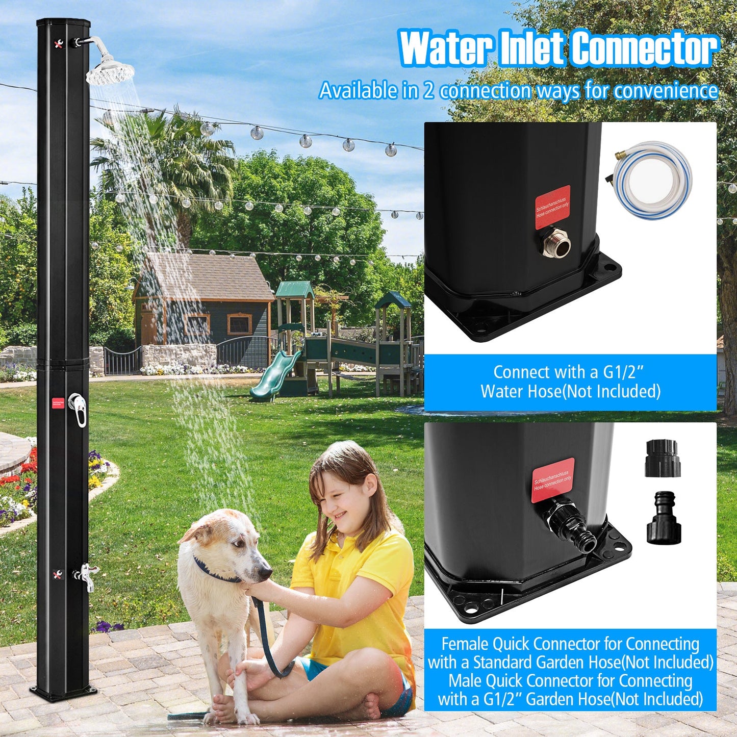 Adjustable Outdoor Solar Heating Shower Head