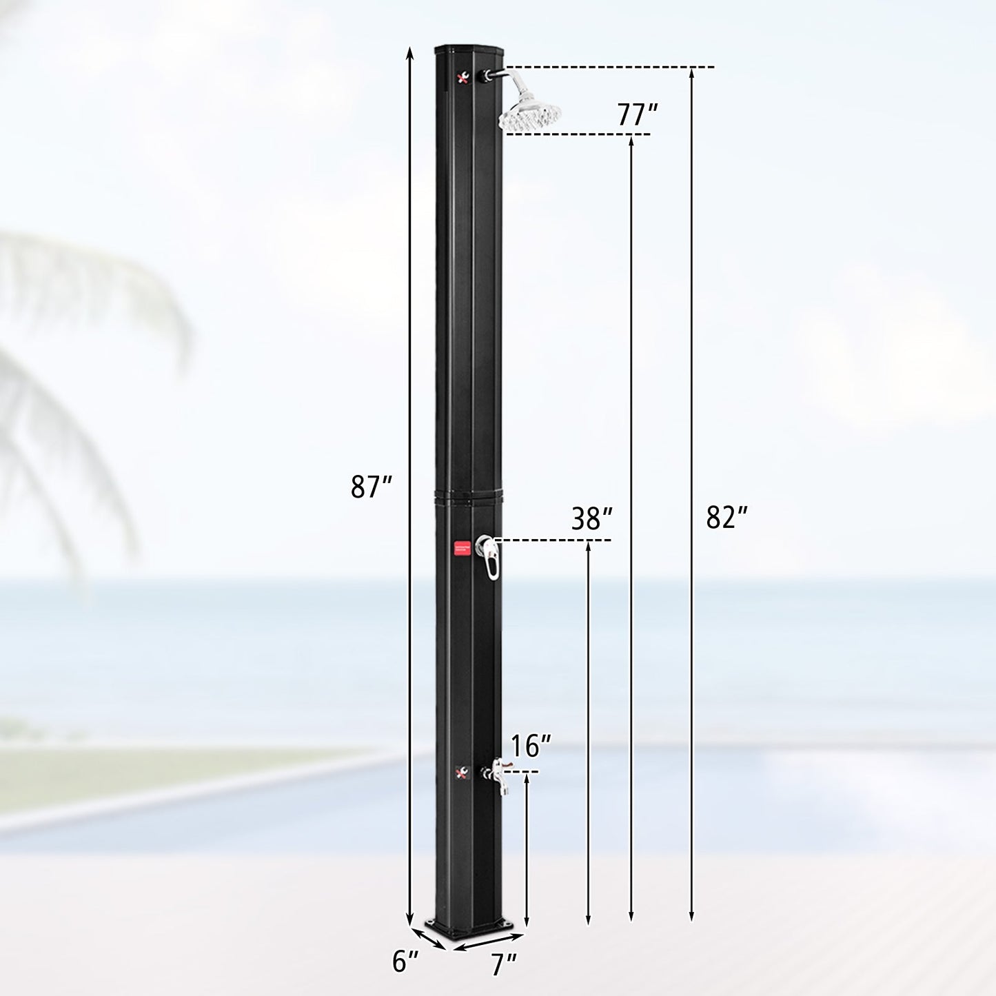Adjustable Outdoor Solar Heating Shower Head