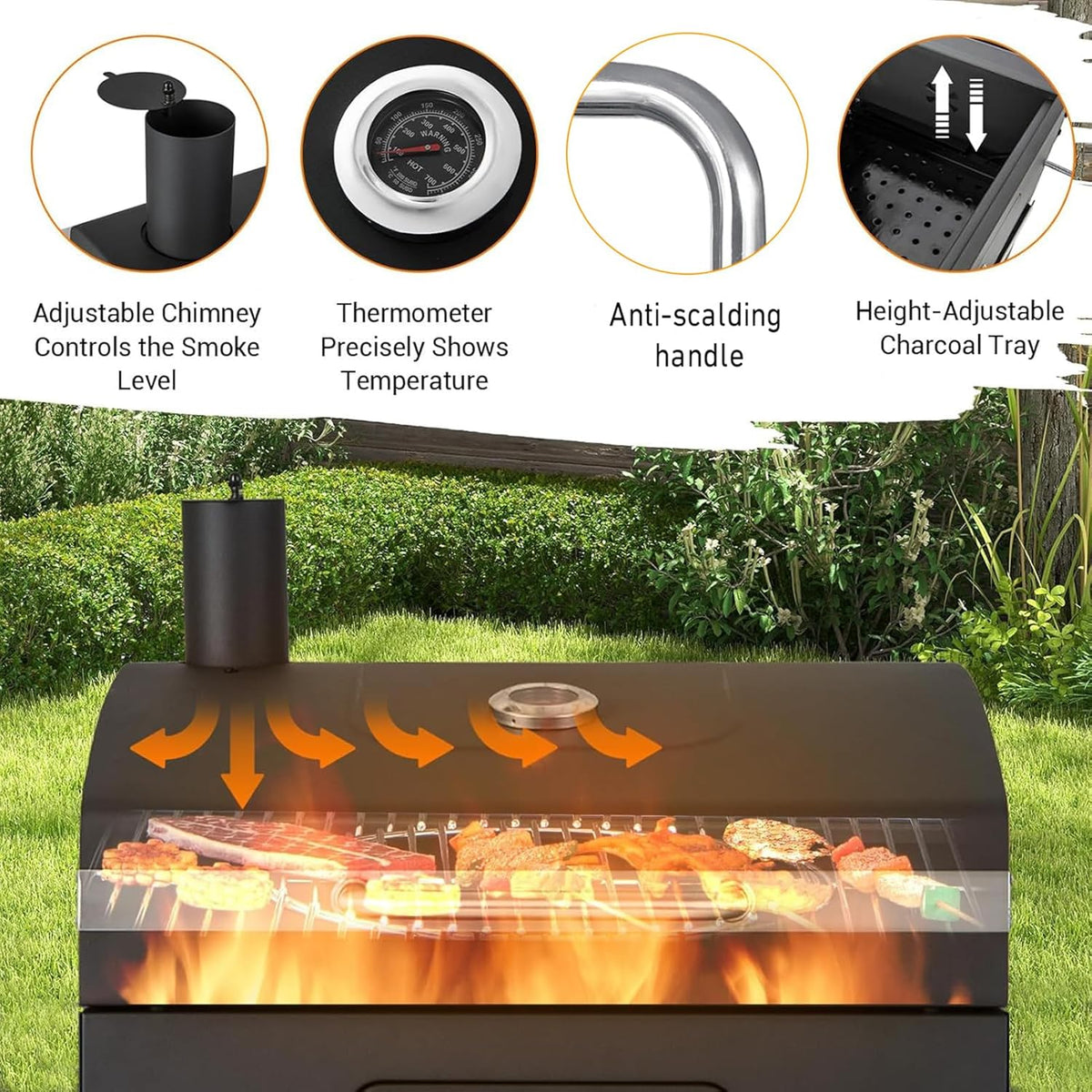 Built In Grill, 29-Inch Oversize Cooking Area (Charcoal barbecue grill kit)