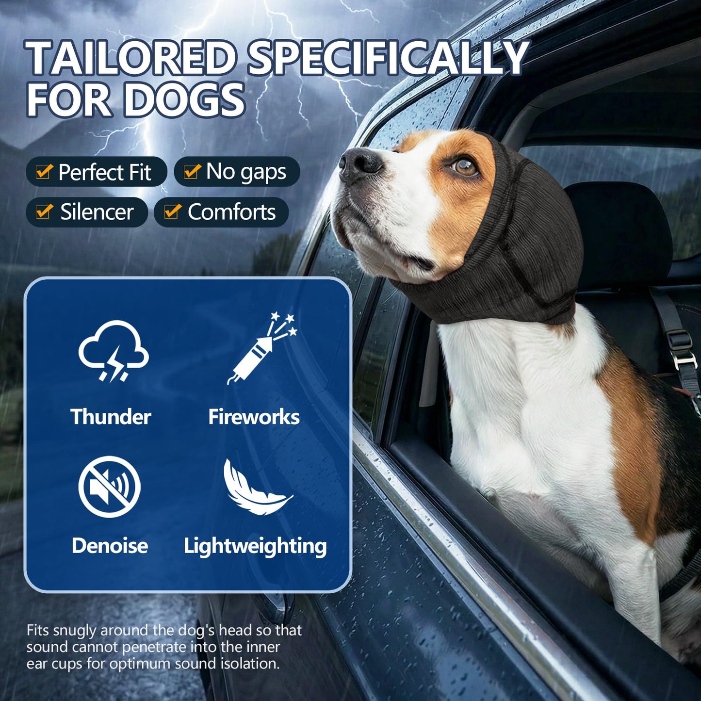 Soft Dog Ear Cover For Loud Noises,Thunderstorm & Fireworks