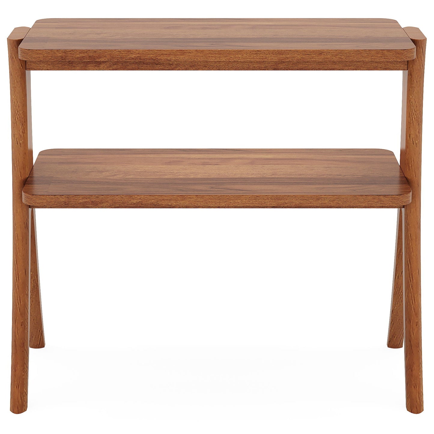 Narrow 2 Tier Side Slim Accent Table - Walnut