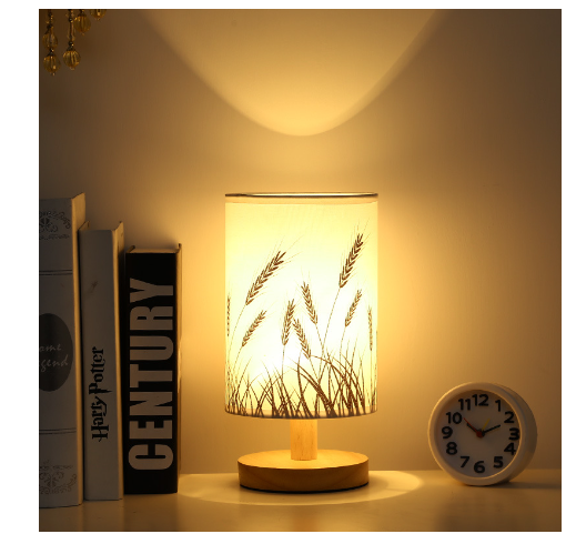 Linen Table Lamp LED Linen Night Lamp w/Warm White