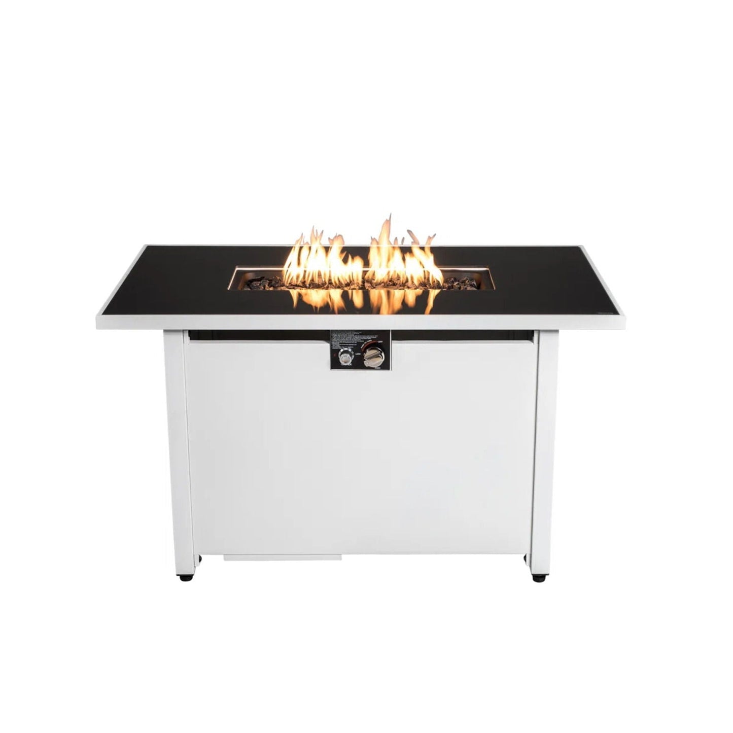 Fire Pit Table With Adjustable Flame Control - White