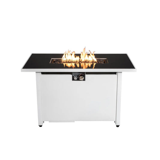 Fire Pit Table With Adjustable Flame Control - White