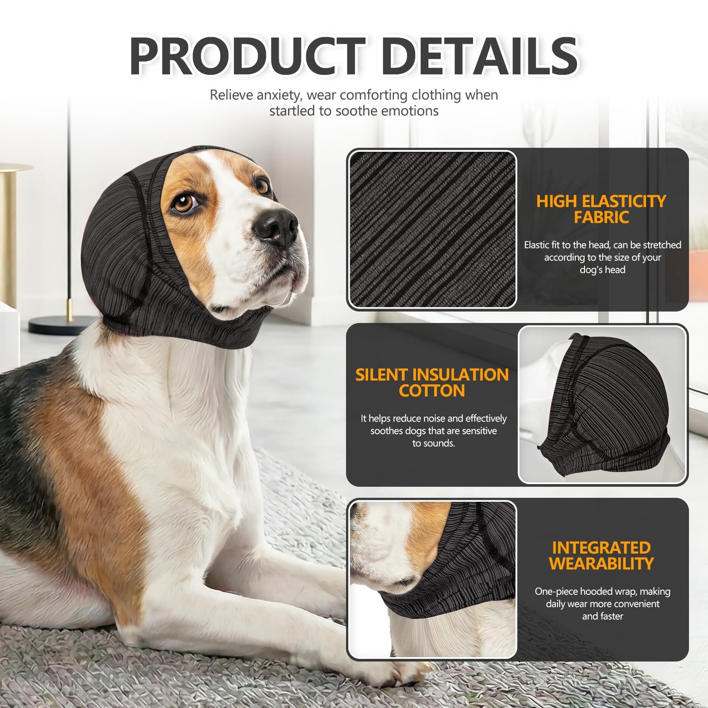 Soft Dog Ear Cover For Loud Noises,Thunderstorm & Fireworks