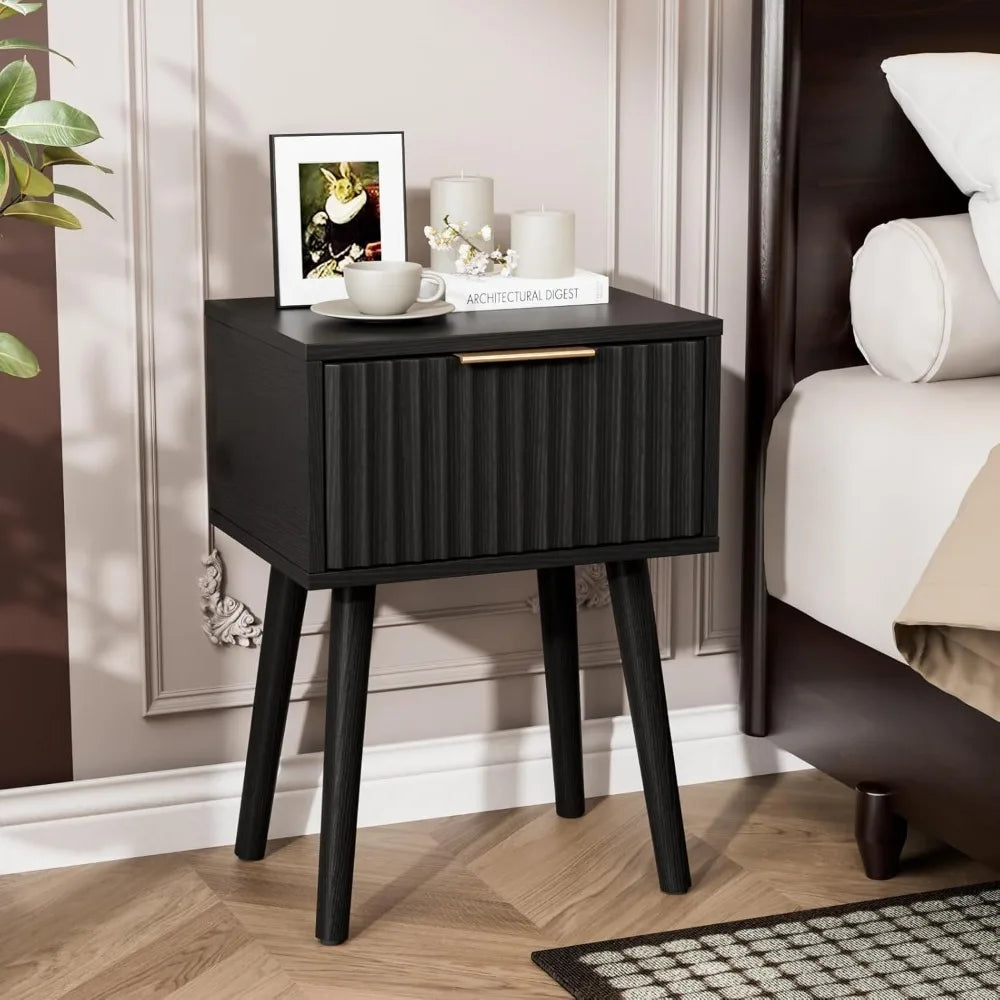 Night Stand w/Charging Station & Led Light, 19" W