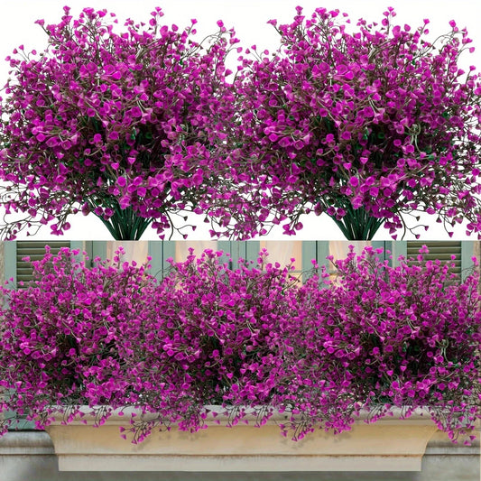 12 Bunches Outdoor Artificial Flowers UV Resistant Plastic