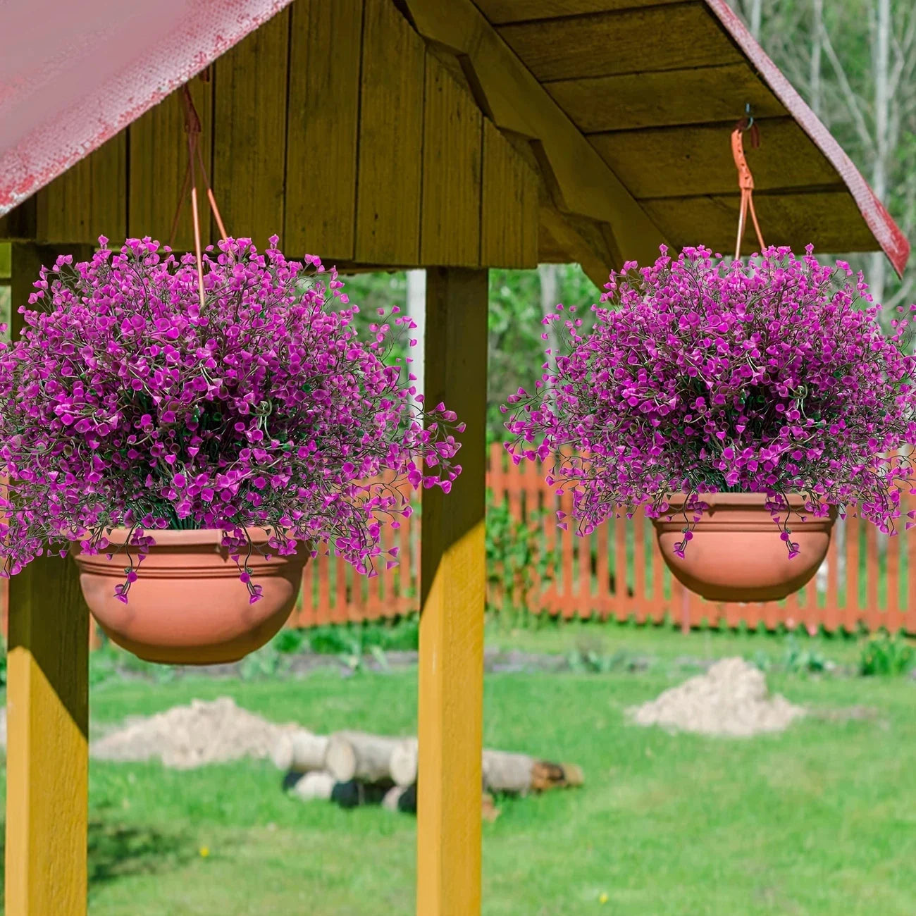 12 Bunches Outdoor Artificial Flowers UV Resistant Plastic