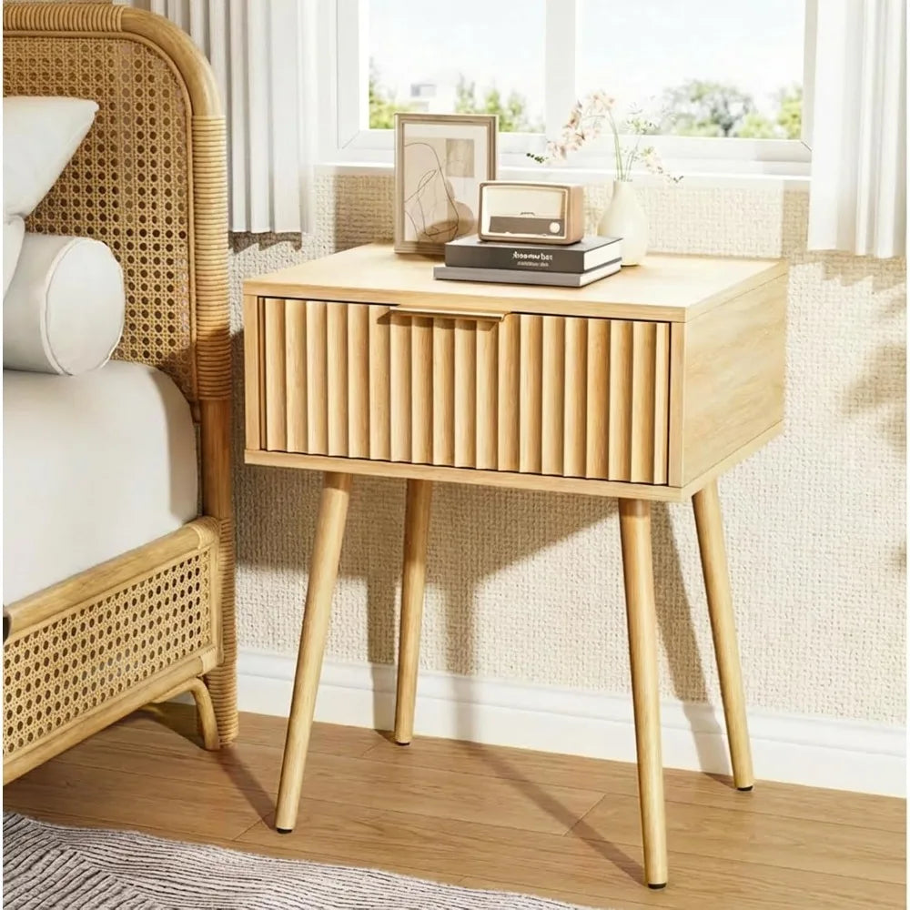 Night Stand w/Charging Station & Led Light, 19" W